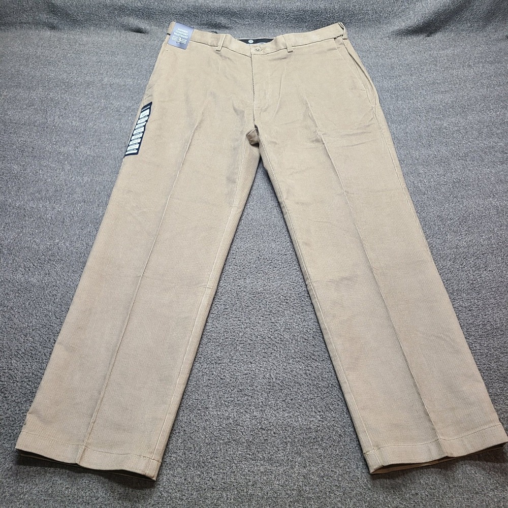 Haggar Corduroy Pants Mens 38x31 Khaki New Premium Stretch Classic Fit HC00262